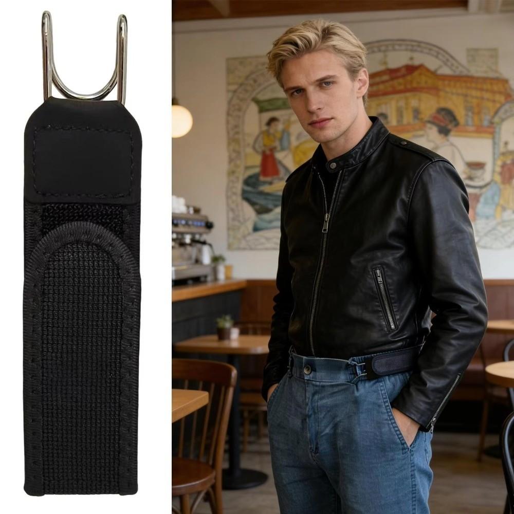 Adjustable Hook Buckleless Belt Metal Hooks Hook Waist Belt Useful Elastic Belt  Daily Use