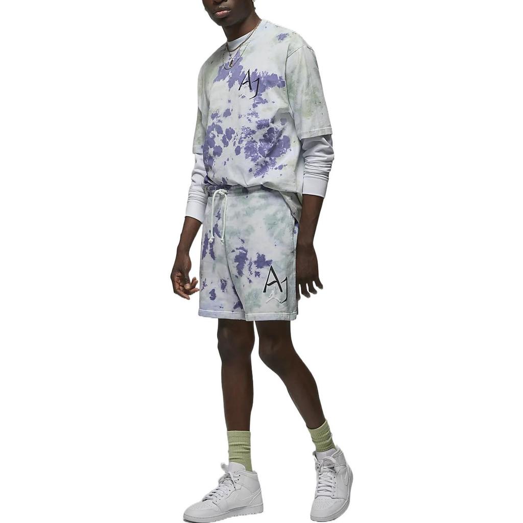 Jordan Tie-Dye Logo Knit Shorts Men Bottoms Green Purple DM1871-366