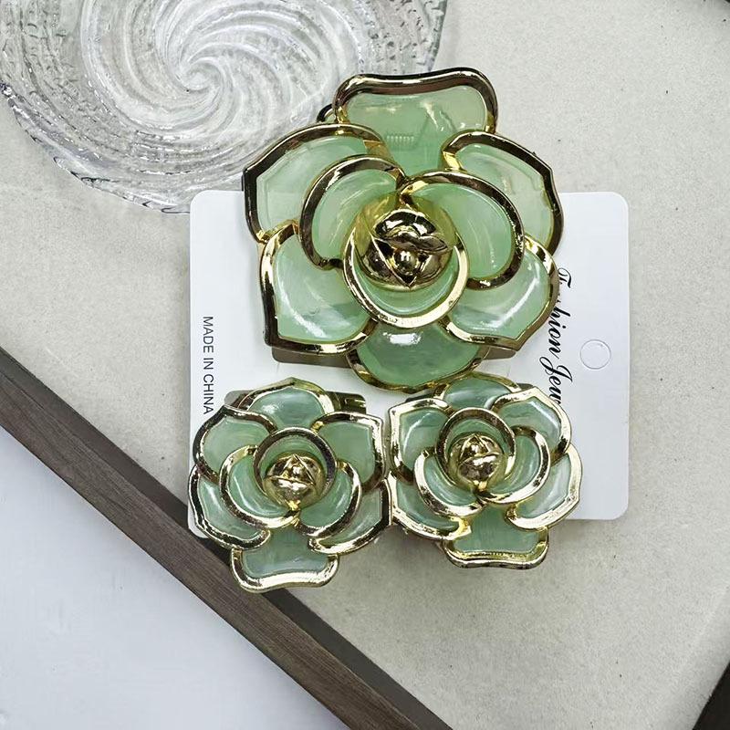 Set di pinze per capelli a forma di frangipani: Accessori per Capelli Floreali in Finto Marmo per Vacanze alla Moda