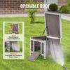 Outdoor Cat House Wooden Feral Cat Shelter with Roof & PVC Door Flaps