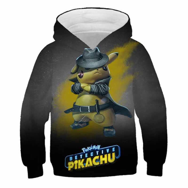 2025 Year Pokemon Hoodies Kids Cartoon Pullover Pikachu Sweatshirt Long Sleeve Children Clothes Boy Fashion Top 4-14 Years Kid Streetwear