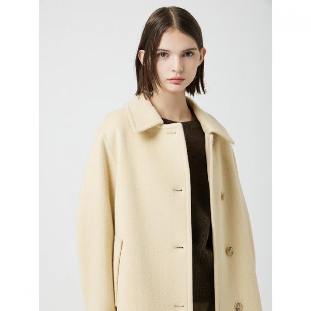 Cc Collect. Women S Wool Fox Blend Single Long Coat c254mSg561