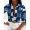Boutique Pattern Printed Button Long Sleeve Women's Shirt Vintage Elegant Office Fashion Large Size Women's Daily Lapel Shirt
