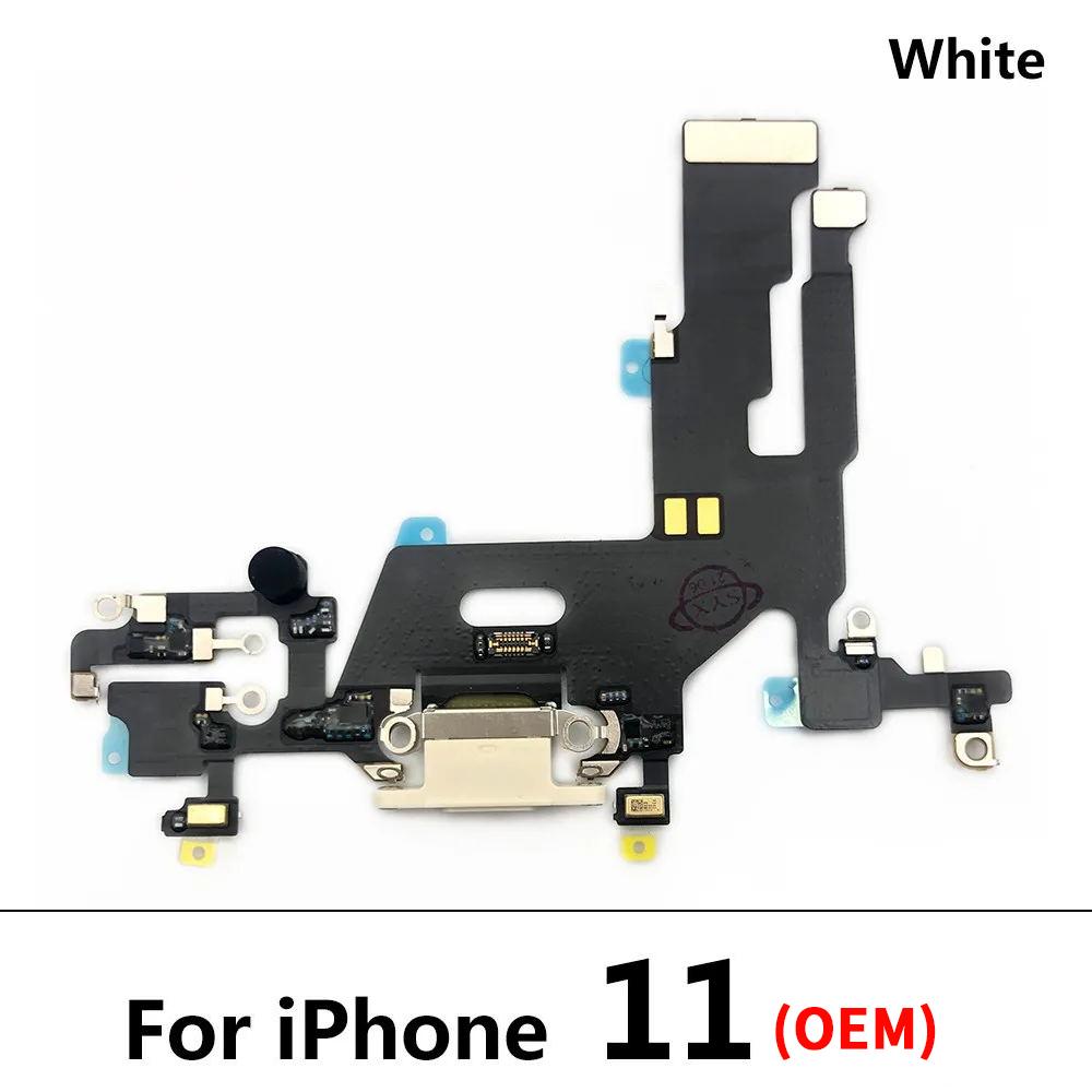 For iPhone 11 12 13 Pro Max 12 Pro USB With Micro Charging Port Charger Dock Flex Cable With IC Microphone Board Replacement