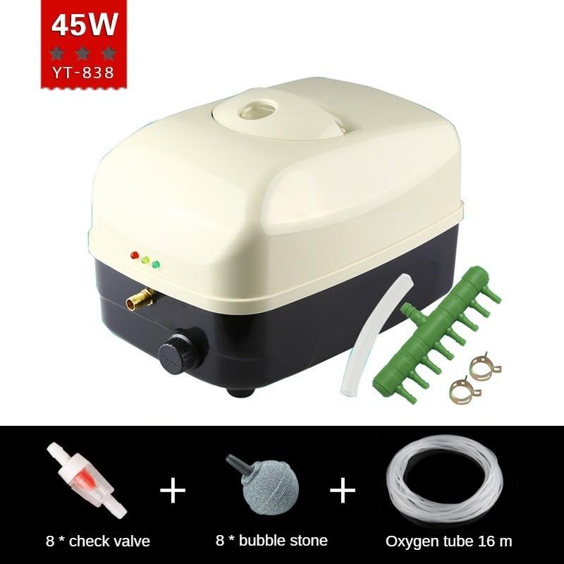 Vysoce výkonné akvarijní kyslíkové vzduchové čerpadlo Akvarijní střídavé/stejnosměrné dvouúčelové provzdušňovací čerpadlo Akvakultura Tichý kyslíkovač