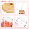 4pcs Bow Glass Cups with Lids and Straws 16oz Can Shaped Drinking Glasses Set Iced Coffee Cup Beer Glasses Tumbler