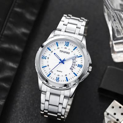 Fashion Mens Sports Watches Luxury Men Stainless Steel Quartz Wrist Watch for Man Business Casual Leather Watch Relógio