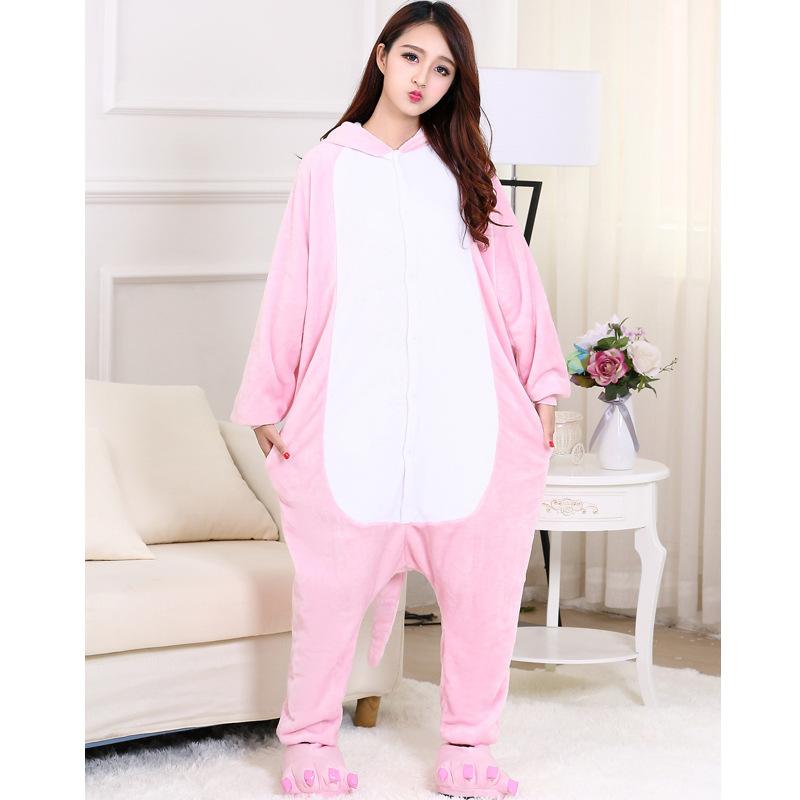 Couple's Autumn Winter Warm Flannel Homewear Cartoon Animal Onesie Unisex Cute Loungewear
