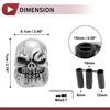 7cm Skull Automatic and Manual Shift Knob with 3 Adapter Resin Silver Tone 1 Set