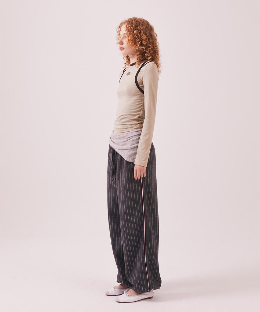 Minasu Stretch Layered T Shirt_Beige