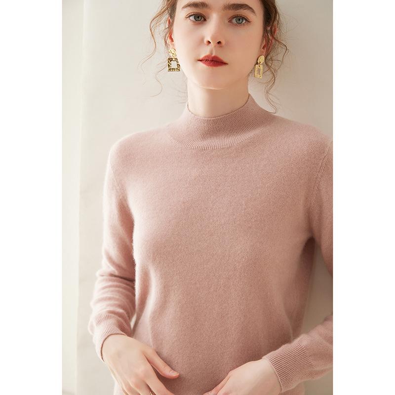 Women's Cashmere Sweater: Half-High Neck, Pullover, Soft & Comfortable, Warm Luxury Knitwear