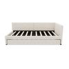 Daybed 90x200cm with Pull-out Bed Sofa Bed Single (No Mattress) Minimalist Styling Beige Gray Double Rollaway