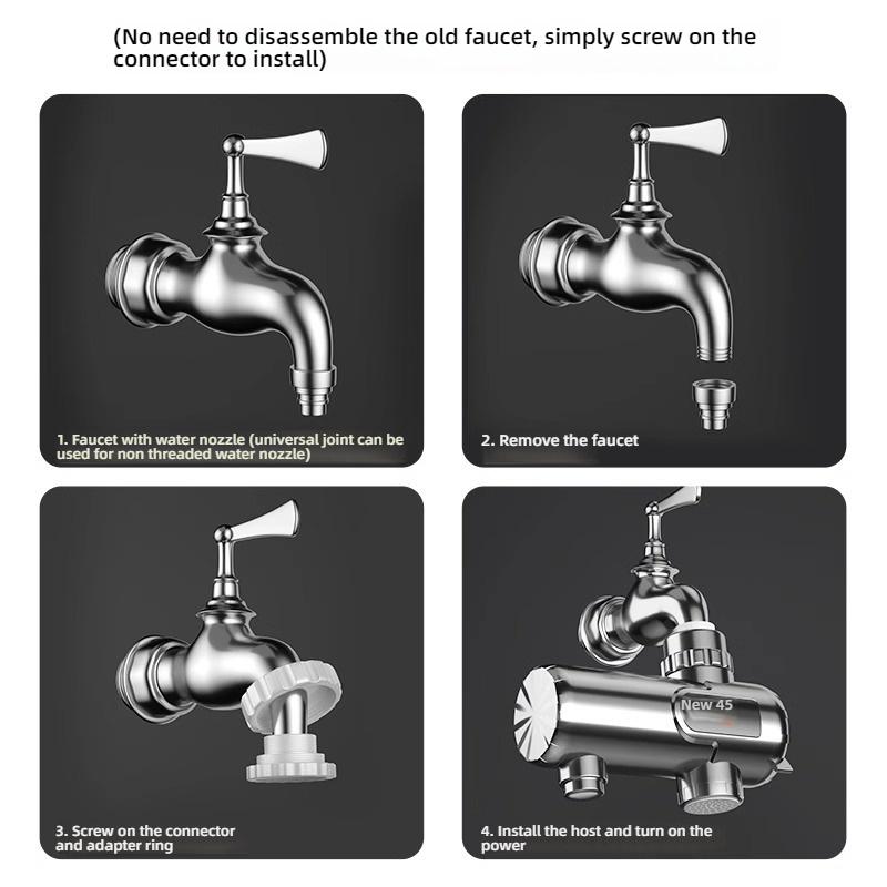3000W Stainless Steel Kitchen Electric Water Heater Tap Instant Heating Kitchen Faucet Accessories Easy To Install
