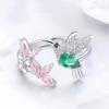 Elegant Cubic Zirconia Flower Bird Open Ring Women Party Wedding Jewelry Gift