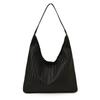 Autumn bucket bag women's new large-capacity woven shoulder bag lazy style texture niche commuter tote bag