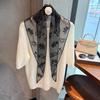 Spring and summer versatile triangle scarf headscarf scarf retro French lace girl decorative leaf lace small silk scarf