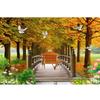 Golden Tree Avenue Forest Scenery Living Room Home Decor 3d Wall Murals Wallpaper