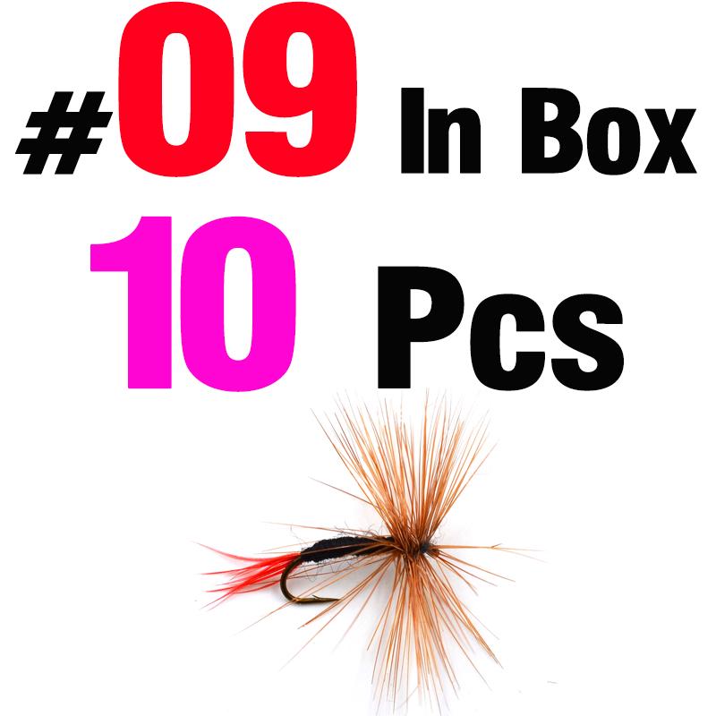 MNFT 10Pcs Various Dry Fly Fishing Lure Trout Salmon Dry Flies Fish Hook Size #6 #10 #12 Nymph Mosquito Lures Fishing Tackle