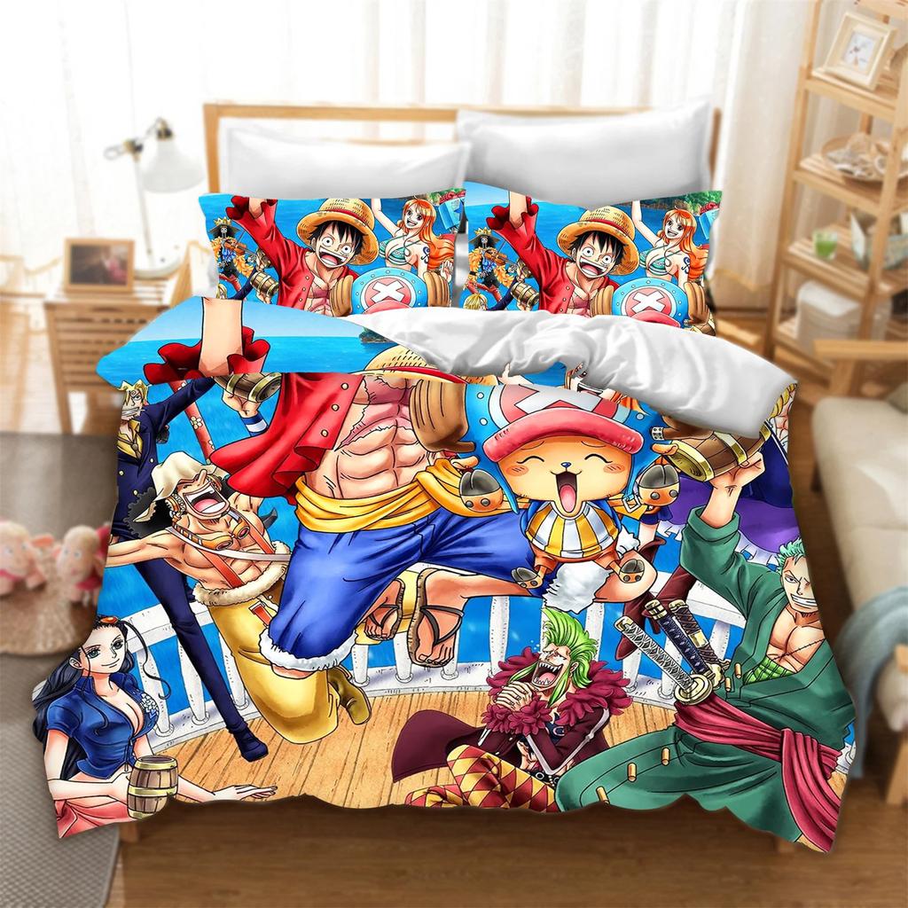 3D 3DOne Piece Anime Duvet Cover Set Comforte Printed Cartoon Twin Size Bedding Sets Christmas Gifts 3-piece Set Home Decor
