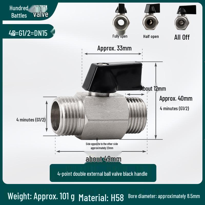 1/2 Inch Mini Copper Ball Valve, Internal & External Threads, Pneumatic Switch