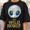 Maglietta del Robot Selvaggio, T-shirt Grafica Film d'Avventura Sci-Fi, Regalo per Amante dei Robot, Maglietta per Fan di Film Familiari Futuristico, Abbigliamento Unisex