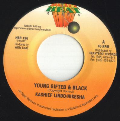 7inch Record KASHIEF LINDO  NIKESHA  Young Gifted  Black HBR196 Heavy Beat Reco 2001 US Reggae Ska  Dub Used