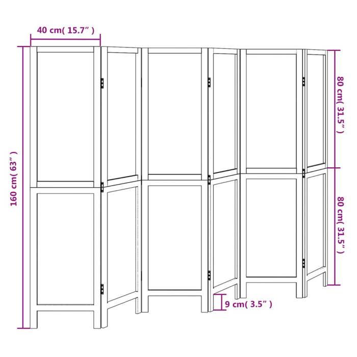 VidaXL Room Divider 6 Panels, Room Separator, Privacy Screen, Folding Screen Bedroom Living Room, Dark Brown 358665