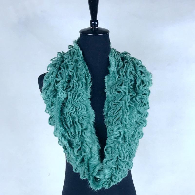 Autumn and winter warm knitted wool imitation cashmere solid color scarf women's scarf fashionable and versatile