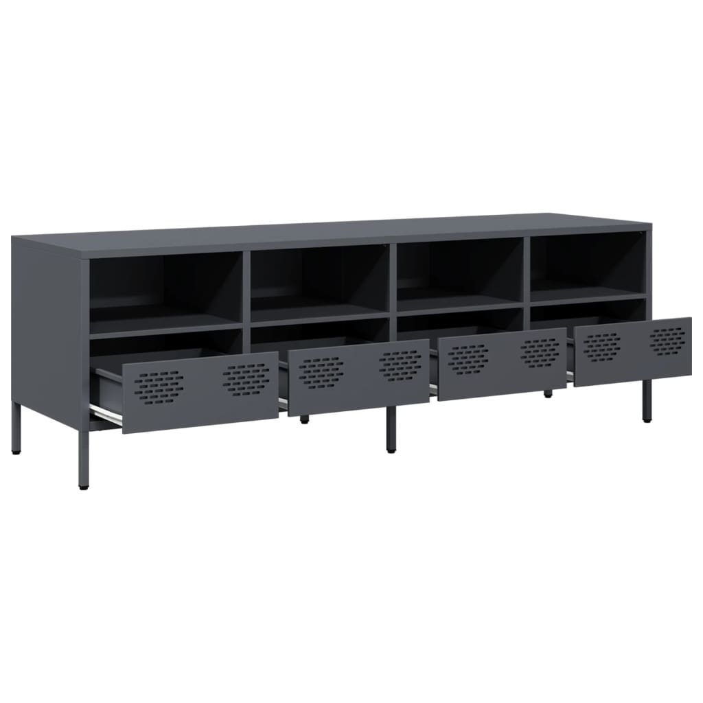 Vidaxl Szafka Rtv, Antracyt, 135X39X43,5 Cm, Stal Walcowana Na Zimno