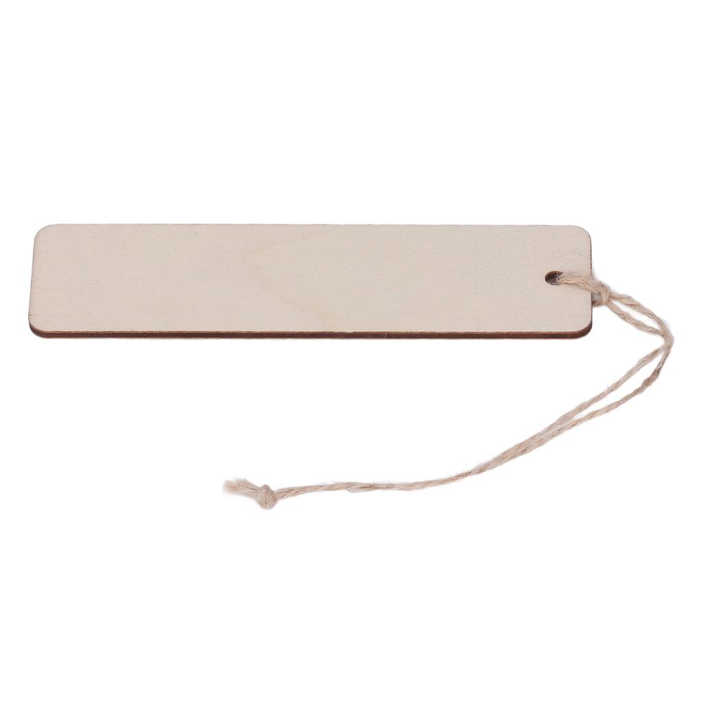 50Pcs Wooden Blank Bookmarks 4.7x1.3in Blank Rectangle Rounded Edge Glossy Wooden Craft Bookmark for Bookmark Gift DIY