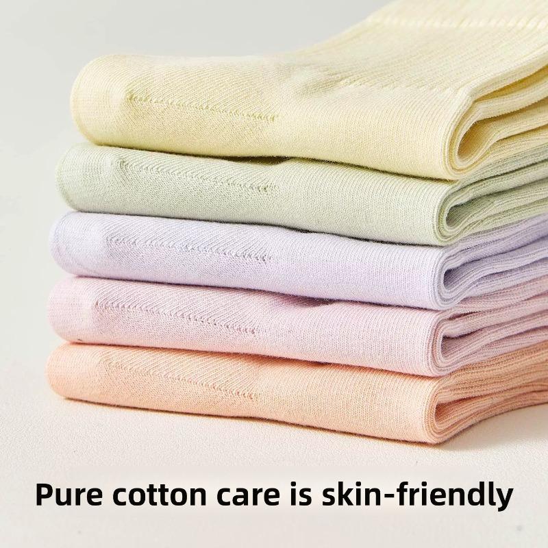 Thick Mid-calf Socks, Summer Lightweight Cotton Socks, Spring and Autumn Sweat-absorbing and Breathable Plain-colored Short Socks