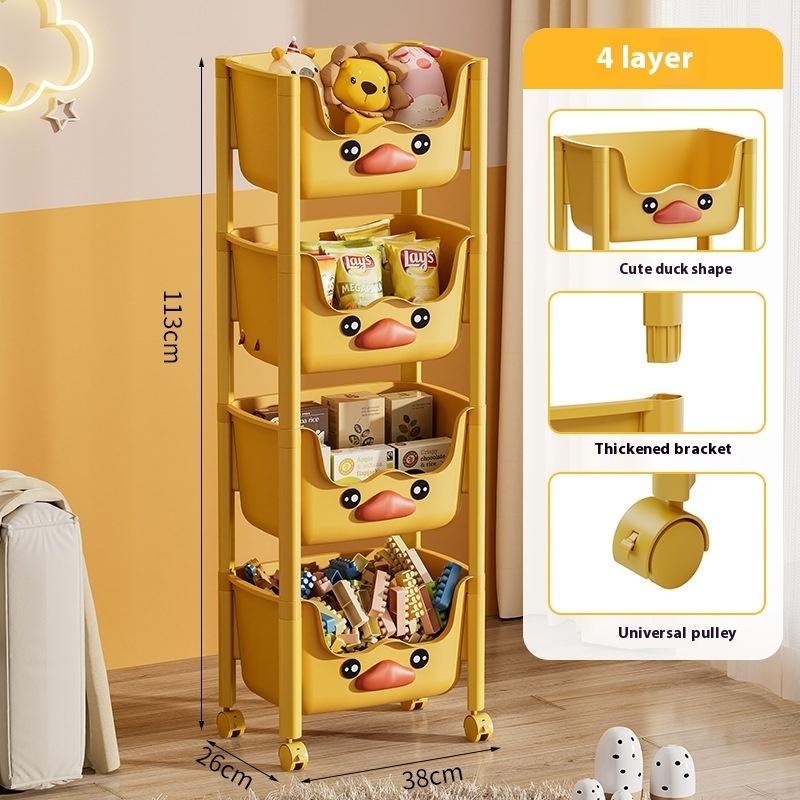 Toy Storage Trolley Movable Organizer Rack Living Room Bookshelf Children S Picture Book Rack Kitchen Shelf