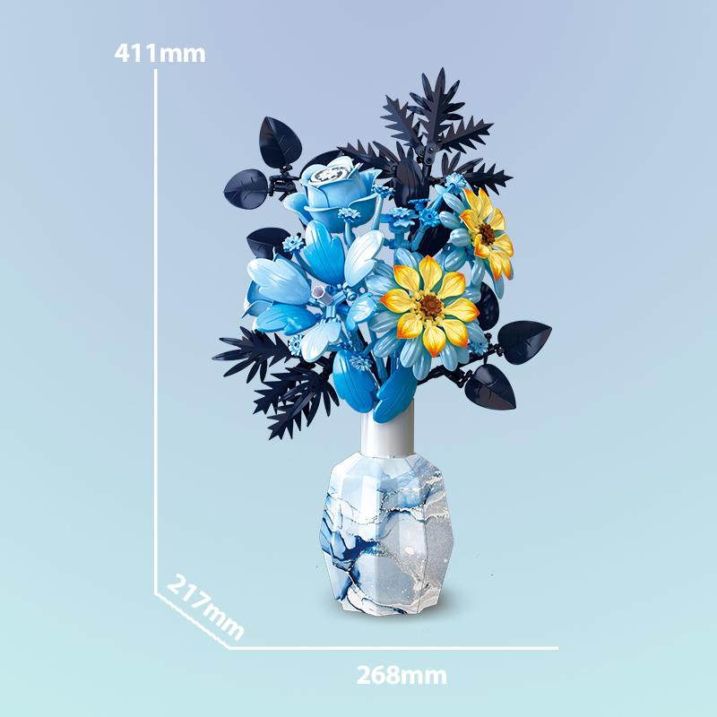 

Нетоксичный Розовый Осенний Хризантема Букет Строительный блок вечный цветок живое украшение игрушка MOC Подарок на День святого Валентина и Рождество no box