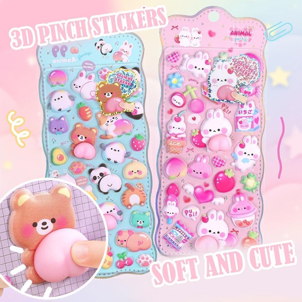 3D Butt 3D Reward and Panda DIY Decorative Stickers for Perfect for Decorating Cell and Stress Relief Toy 2-Piece Stickers, Cute, Sticky, Stickers,