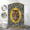 1Pc Leopard Print Tiger Print Waterproof Shower Curtain Bathroom Partition Privacy Multiple Sizes With 12 Hooks Easy To Install