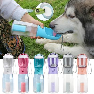Dog Water Bottle with Feeder Poop Bag Dispenser Dishwasher Safe 600ml Puppy Water Dispenser