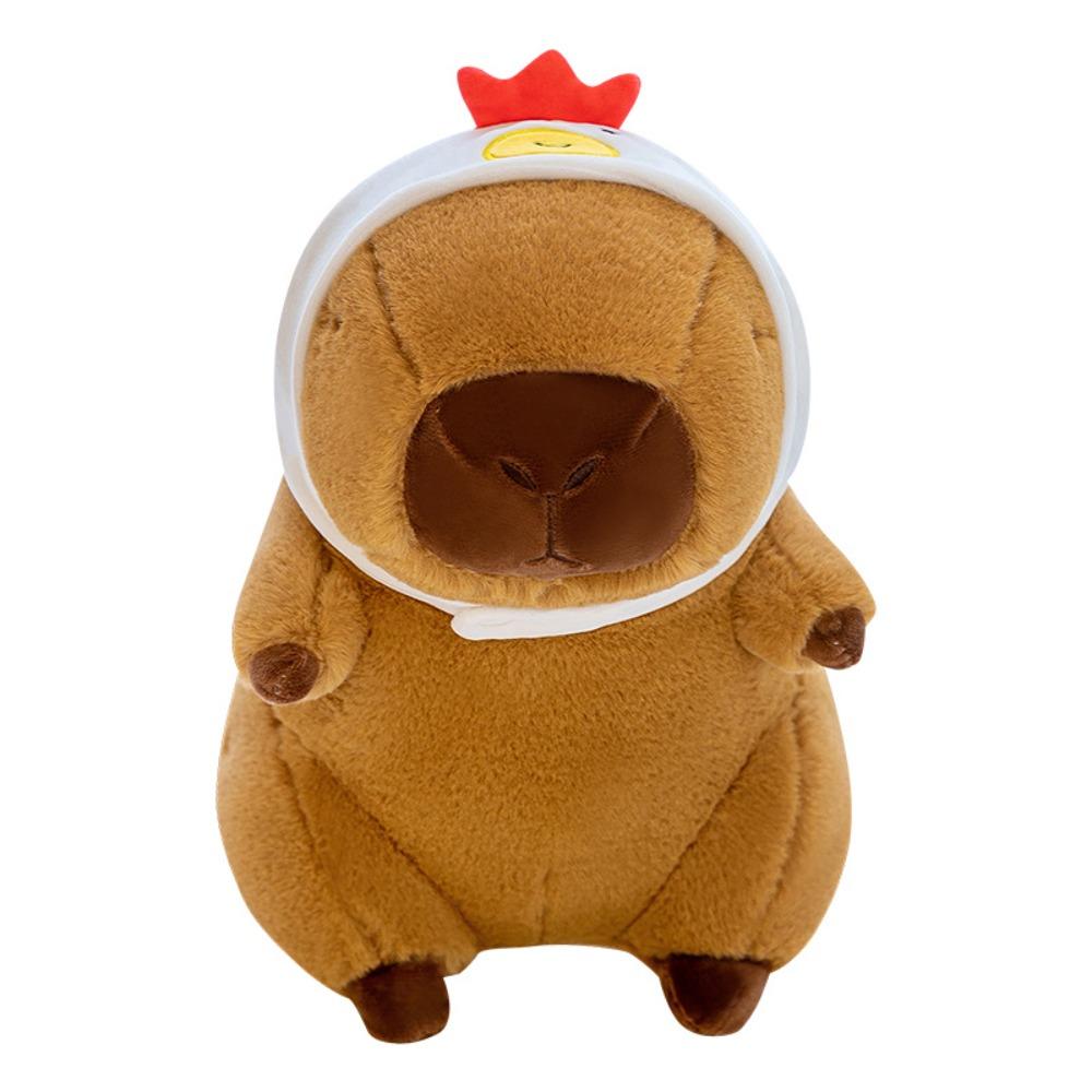 Red Cotton Coat Capybara Plush Toy Cartoon Capybara Fluffty Doll Capybara Plush Doll  Birthday Gift