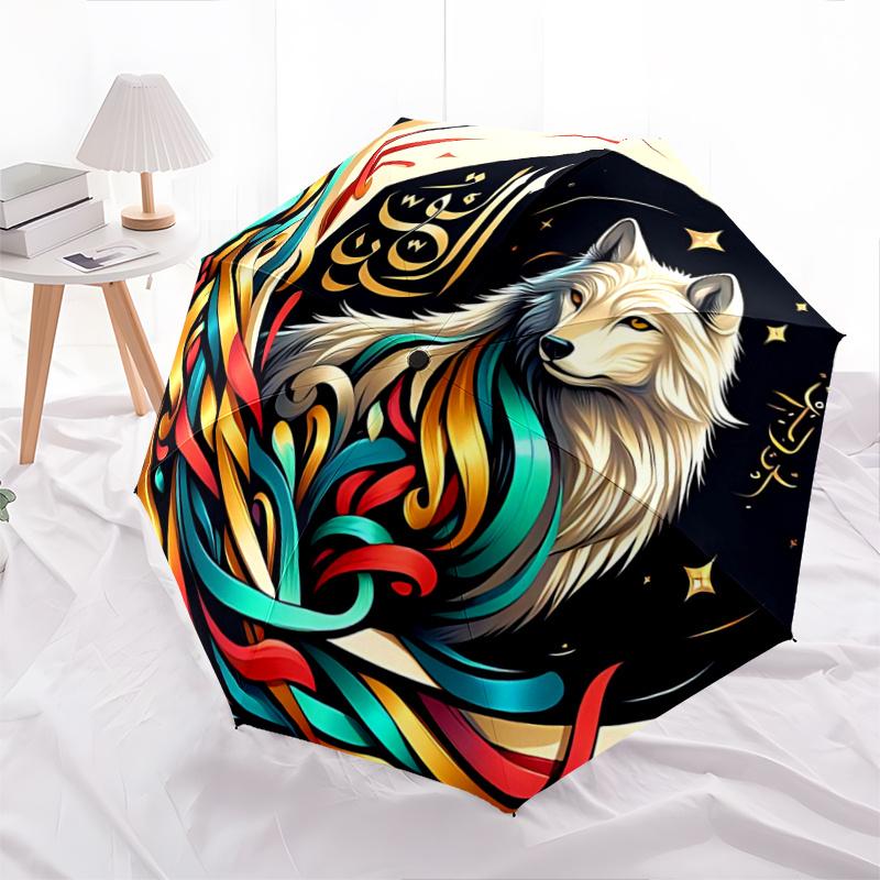 

1pc Automatic Opening/Closing Umbrella with Convenient Three-Fold Design, 8-Bone Iron Frame, Outdoor, Ideal Gift for Fans, Travelers, Daily Use,