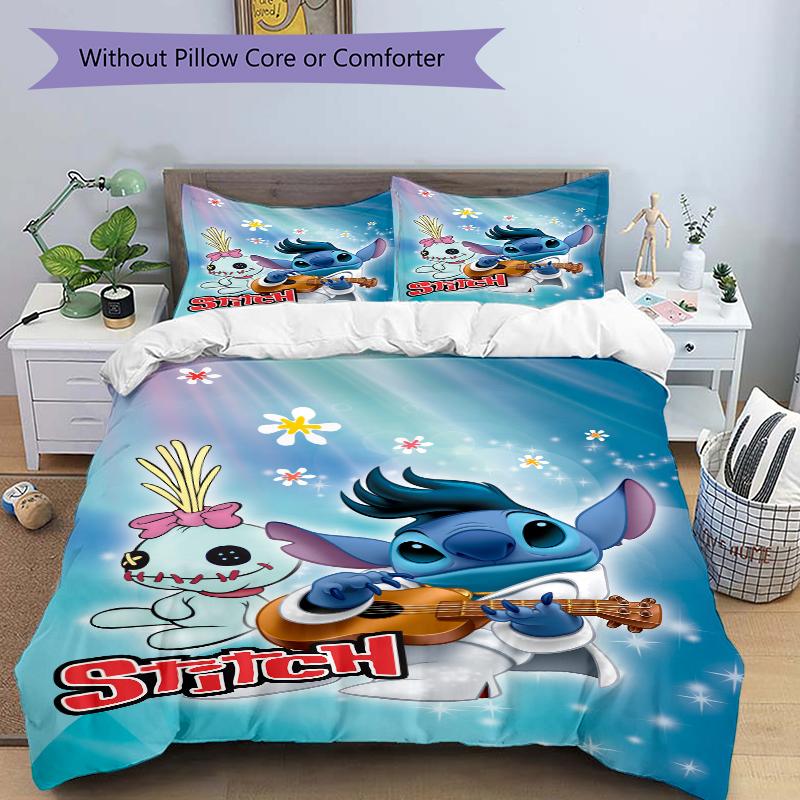 1Pc Stitch Guitar Adventure Bedding Set Quilt Cover Pillowcase Home Christmas Xmas Halloween Gift 1 Duvet Cover 2 Pillowcase M924250