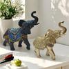 Elephant Figurine Sculpture Resin Aesthetic Cute Elephant Statue Collectible Figurines For Desk Decor Indoor Living Room