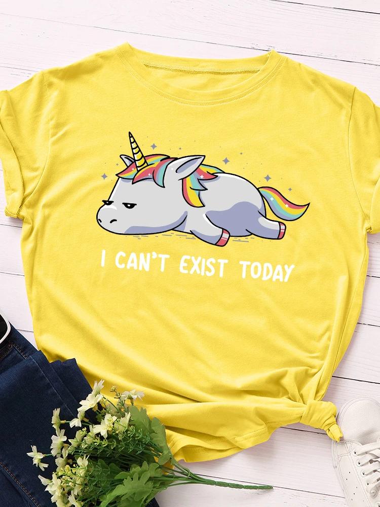 I Can't Exist Today Print T Shirt Women Short Sleeve O Neck Loose Tshirt Summer Women Causal Tee Shirt Tops Camisetas Mujer