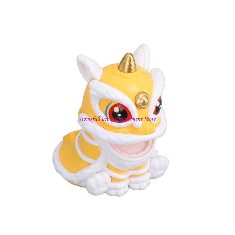 Lucky Lions Dance Solar Car Decoration Traditional Festival Dashboards Ornament Easy Installation For Home And Vehicle