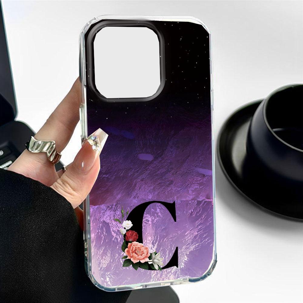 

for Xiaomi Redmi 15 Note 15 Pro 5G Women Artistic Black Letter Flower Pattern Phone Case Cover Fundas Bumper Capa redmi 15C 6.9 Redmi note 15