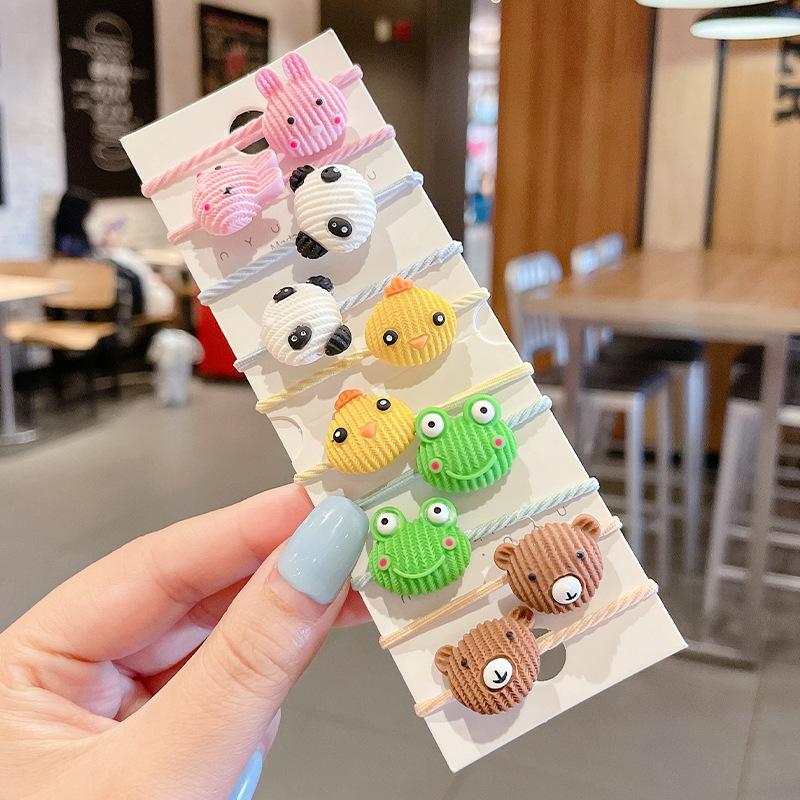 10-30PCS/Set, Cute Cartoon Animals, Hair Bands, Girls, Elastic Rubber Band, Headwear, Hair Accessories