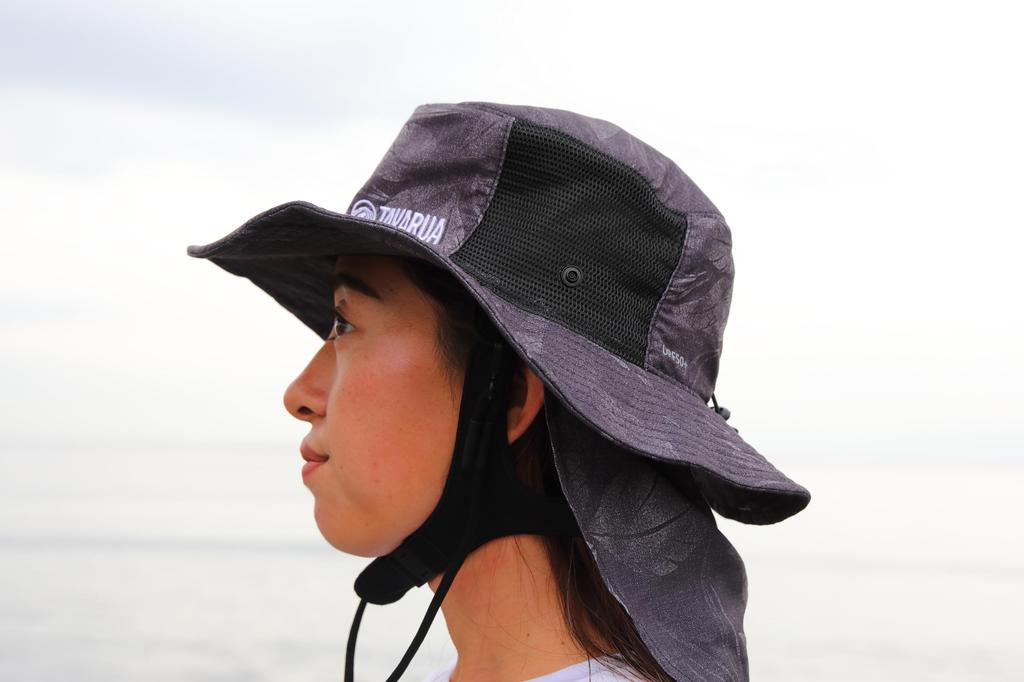 [Tabarua] Solhatt Surfhatt UPF50+ Unisex Bred brem UV-beskyttelse Solskjerm TM1006 (LEAF VINTAGE, 61cm)