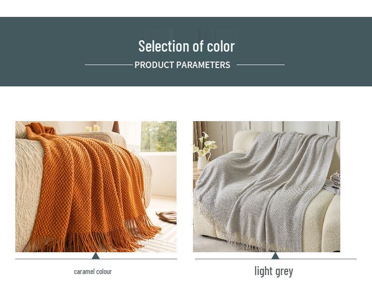 G5Z Luxuriöses Wollsofa & Nickerchen-Decke - Einfarbige, Ins-Stil, Schal-Überwurf, Bettende-Dekoration