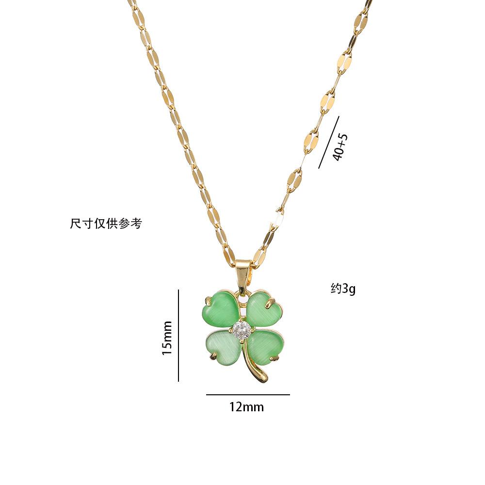 Halskette mit Blumenanhänger aus Titanstahl für Damen mit Zirkonia - Elegantes, leichtes Luxusdesign