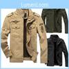 Herren Herbst Winter Dicke Militärjacke Mit Warmem Gefüttertem Innenleben Und Stehkragen