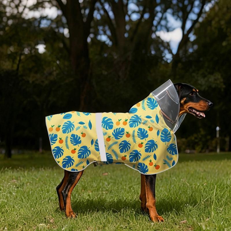 Dog Waterproof Raincoat Ponchos Coat 6 Size to Choose Adjustable Pet Rain Coat Rainwear Walks and Outings