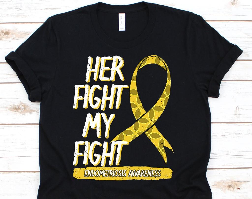 Her Fight Is My Fight Shirt, Endo Awareness For Endometriosos Warrior Fighter Survivor, Endo Strong Tshirt For Endo Supporters Men Women